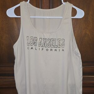 SHEIN Beige Los Angeles California Tank Top